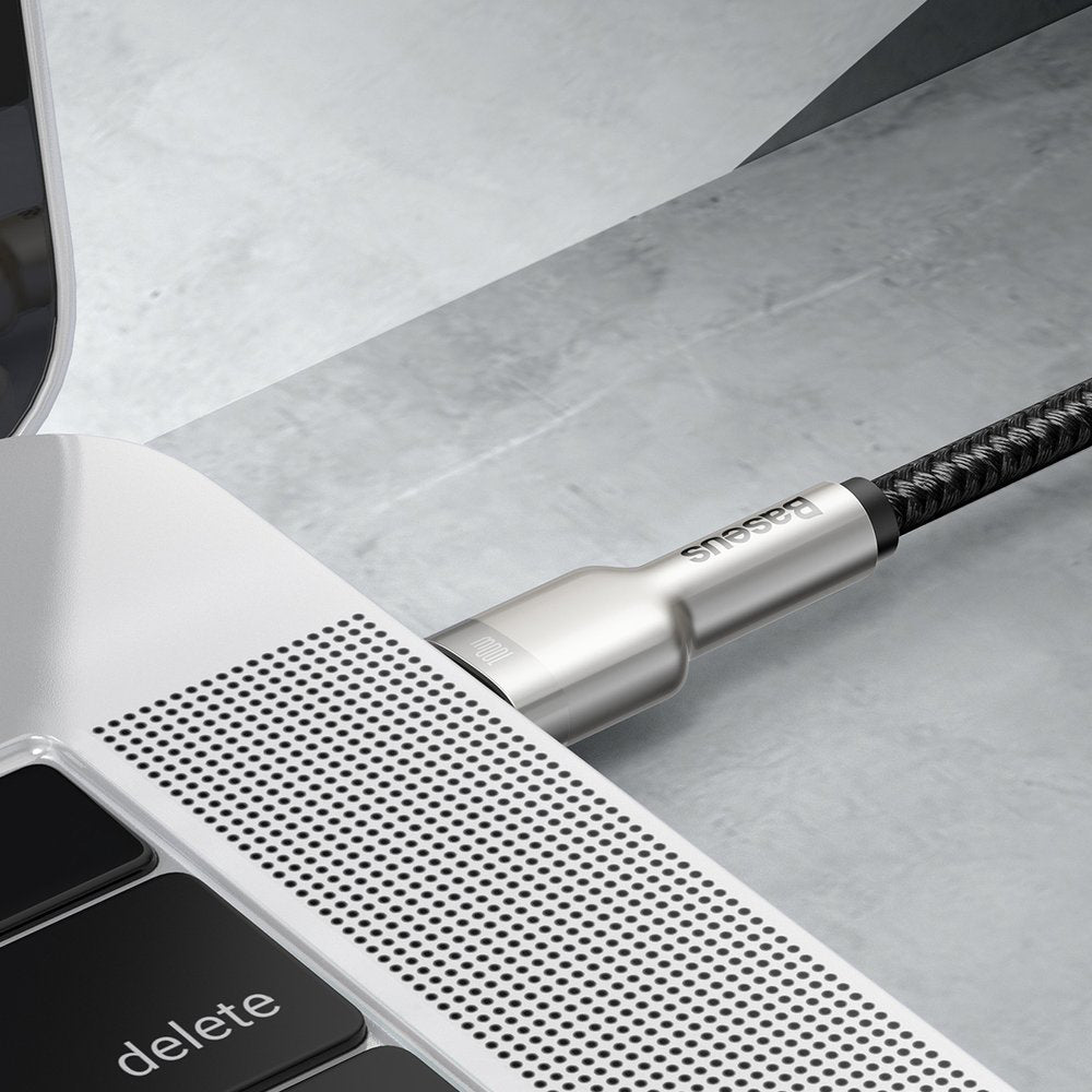 Cablu Baseus Cafule Series Metal (CATJK-C01), Type-C to Type-C, Super Fast Charge, 100W, 480Mbps, 20V, 5A, 1m, Negru