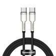 Cablu Baseus Cafule Series Metal (CATJK-C01), Type-C to Type-C, Super Fast Charge, 100W, 480Mbps, 20V, 5A, 1m, Negru
