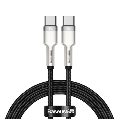 Cablu Baseus Cafule Series Metal (CATJK-C01), Type-C to Type-C, Super Fast Charge, 100W, 480Mbps, 20V, 5A, 1m, Negru