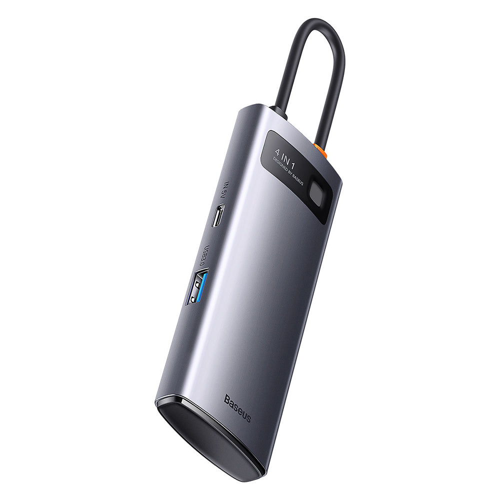 Hub/Dock Baseus Docking Station Metal Gleam Series (WKWG070013), 4in1 Multifunctional Hub, Type-C to 4 x USB 3.0, Type-C, Gri
