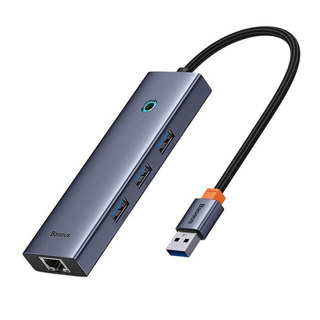 Hub/Dock Baseus Docking Station UltraJoy Series (B0005280A813-01), USB to 3 x USB 3.0, RJ45, 100W, Gri Spatial