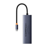 Hub Baseus UltraJoy (B00052805813-00), Type-C la HDMI / 2x USB / RJ45 / SD / TF, Gri