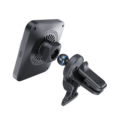 Suport ESR with Wireless Charger CryoBoost (2B513), with Cable, Car Charger, MagSafe, Apple MFi, Argintiu