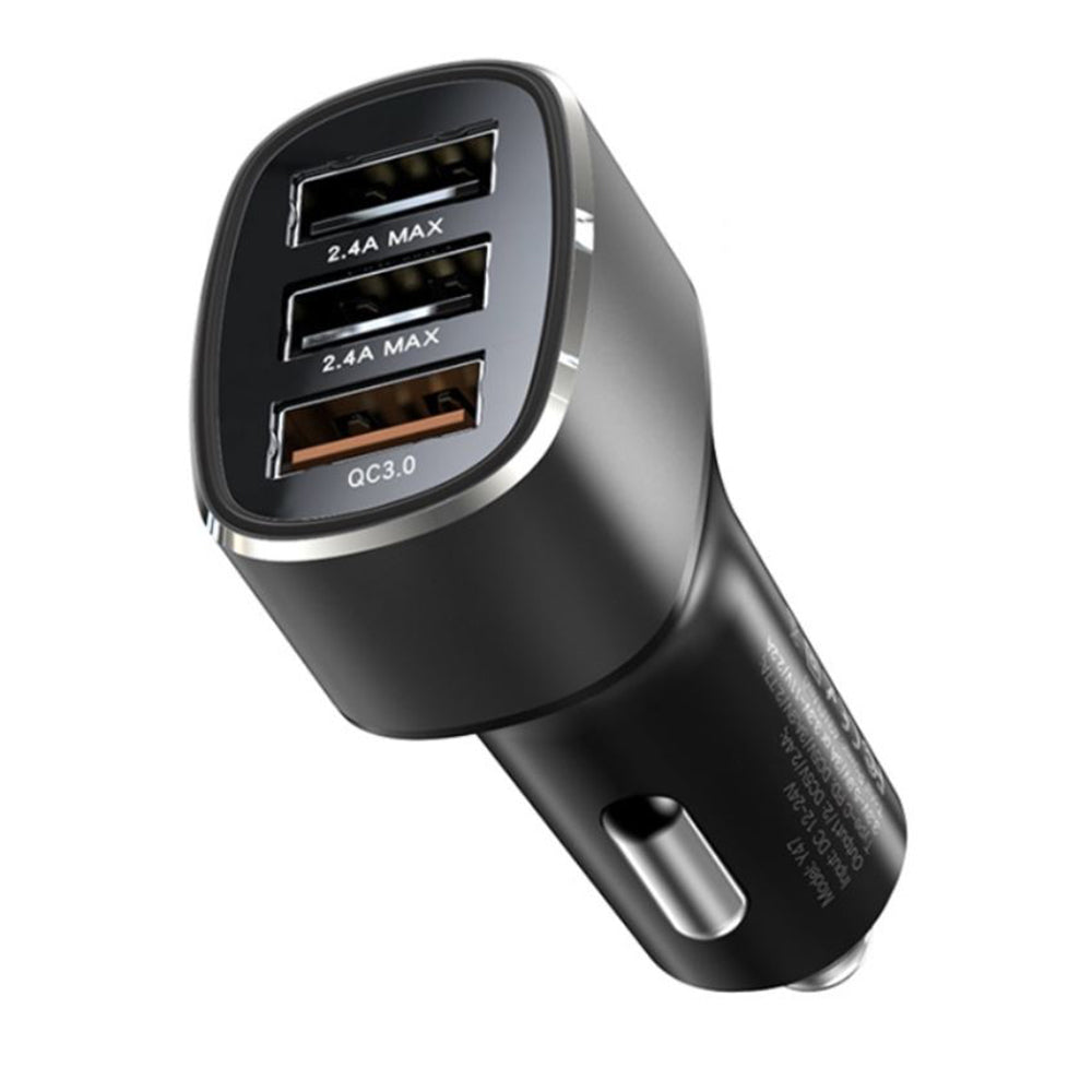 Incarcator Yesido Car (Y46), 3x USB, 2.4A, Q.C3.0, Fast Charging, 42W, Negru
