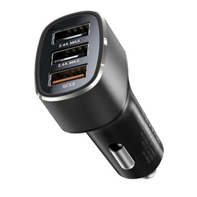 Incarcator Yesido Car (Y46), 3x USB, 2.4A, Q.C3.0, Fast Charging, 42W, Negru