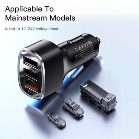 Incarcator Yesido Car (Y46), 3x USB, 2.4A, Q.C3.0, Fast Charging, 42W, Negru