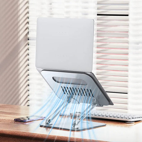 Suport Laptop Yesido (LP05), Aluminiu, Pliabil, Argintiu
