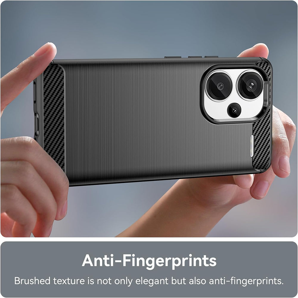 Husa de protectie Techsuit Carbon Silicone compatibil cu Xiaomi Redmi Note 13 Pro+ 5G, Negru