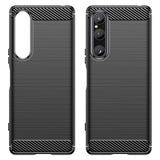 Husa de protectie Techsuit Carbon Silicone compatibil cu Sony Xperia 1 V, Negru