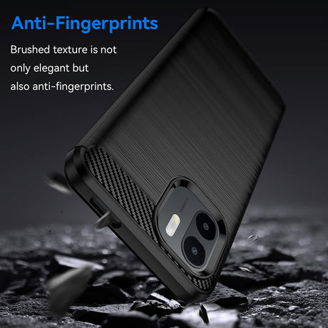 Husa de protectie Techsuit Carbon Silicone compatibil cu Xiaomi Redmi A1+ / A2+, Negru
