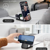 Incarcator ESR Premium 3in1 Travel Wireless Charging Set (2C569A), for iPhone, MFi Apple Watch, AirPods, Qi2 15W, Negru