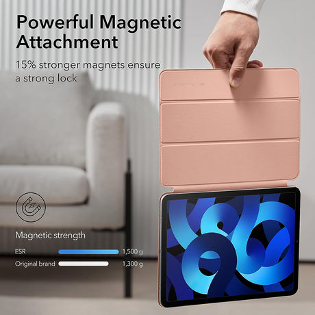 Husa de protectie tableta ESR Rebound Magnetic compatibil cu iPad Pro 11 2018 / Air 4 / 5 / 11 (2020/2022/2024), Roz Auriu