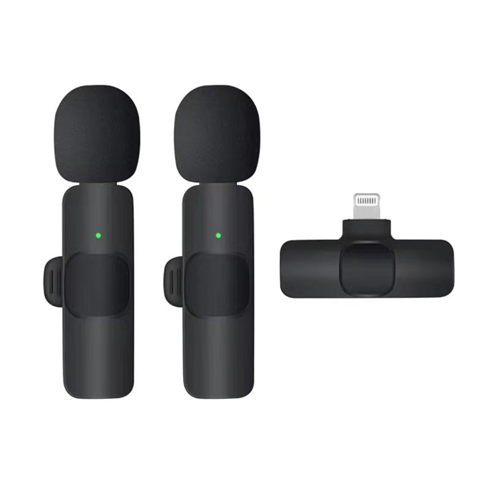 Casti Techsuit (set de 2) Lavalier Wireless XtreamMic (LW1), with Receiver, Lightning Connector, for iPhone Plug & Play, Collar Clip, Negru