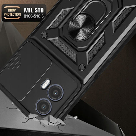 Husa pentru Motorola Moto G73 - Techsuit CamShield Series - Black