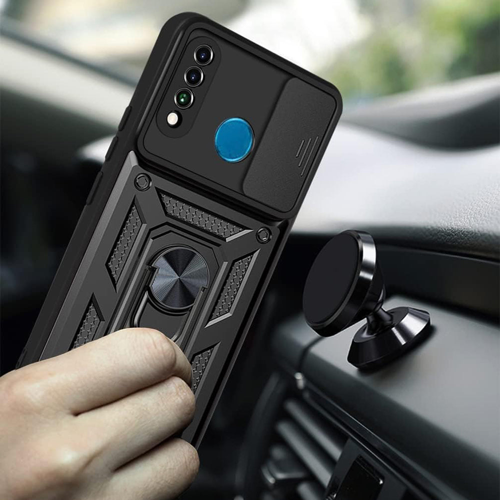 Techsuit CamShield Series fekete tok Huawei P30 Lite készülékhez