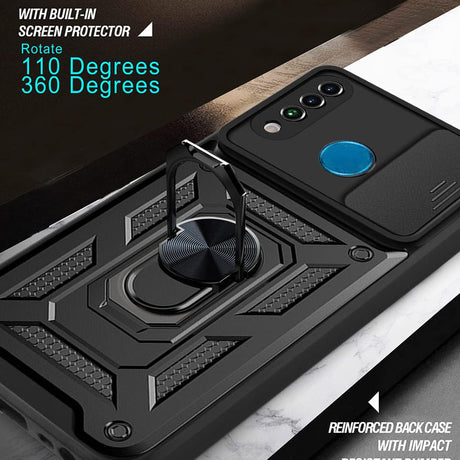 Techsuit CamShield Series fekete tok Huawei P30 Lite készülékhez