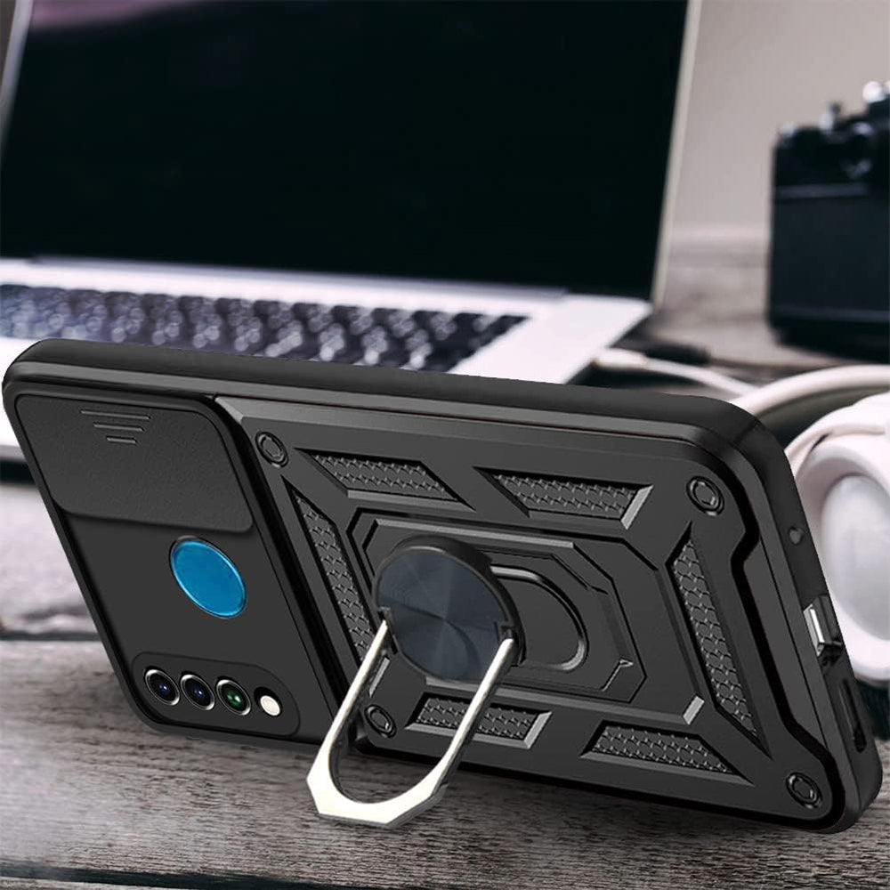 Techsuit CamShield Series fekete tok Huawei P30 Lite készülékhez
