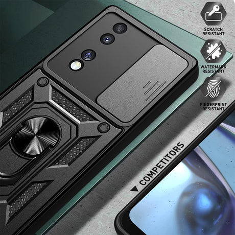 Husă de protecție Techsuit CamShield Series neagră pentru Honor 70