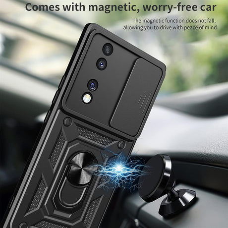 Husă de protecție Techsuit CamShield Series neagră pentru Honor 70