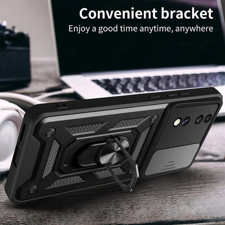 Husă de protecție Techsuit CamShield Series neagră pentru Honor 70