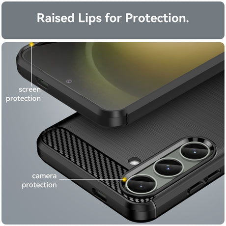 Husa de protectie Techsuit Carbon Silicone compatibil cu Samsung Galaxy S24 Plus, Negru