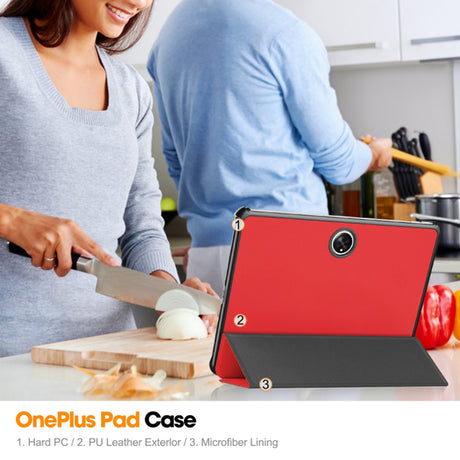 Husa de protectie tableta Techsuit FoldPro compatibil cu OnePlus Pad, Rosu