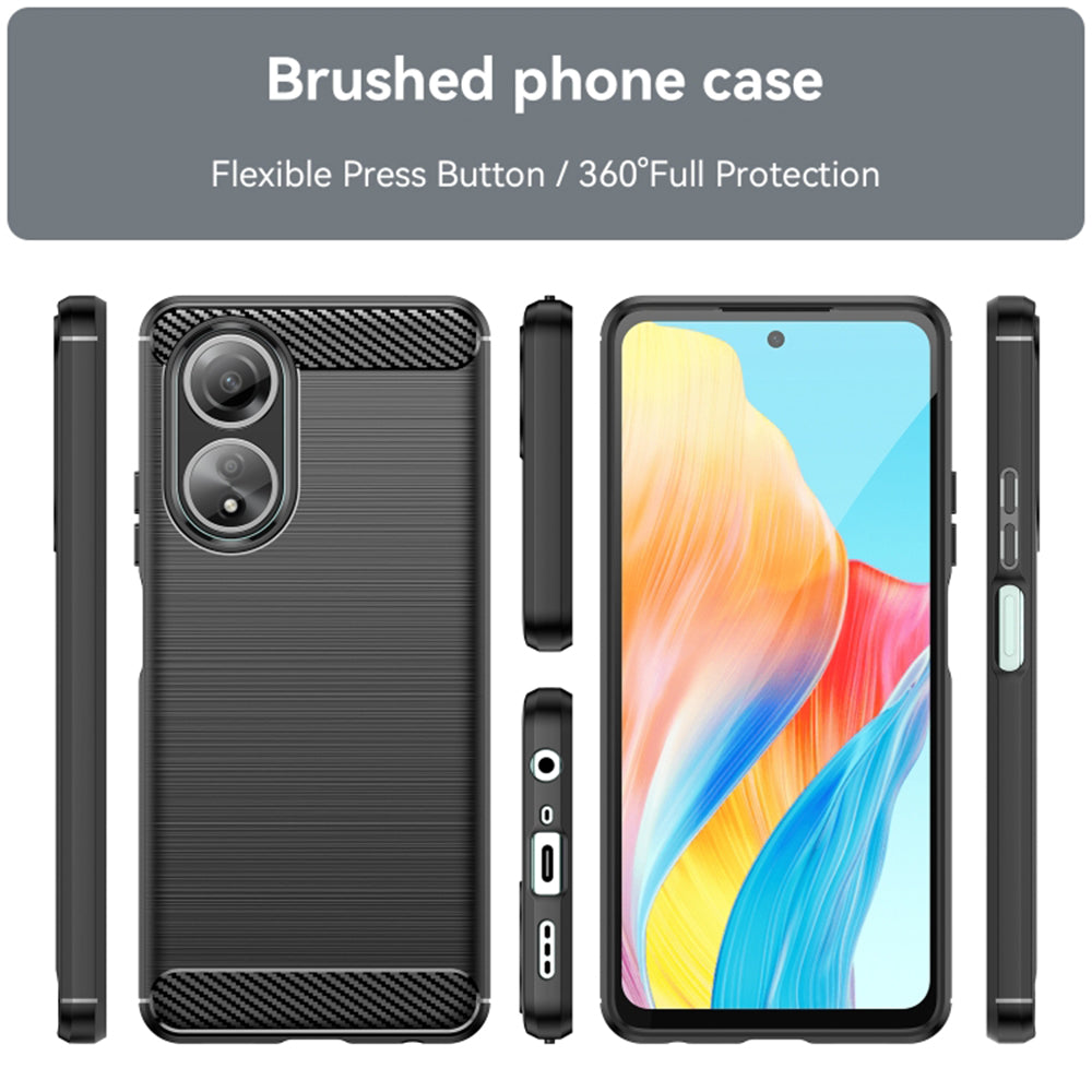 Husa de protectie Techsuit Carbon Silicone compatibil cu Oppo A58 4G, Negru