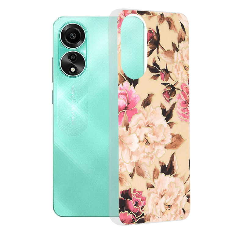 Husa de protectie Techsuit Marble Series compatibil cu Oppo A78 4G, Mary Berry Nude