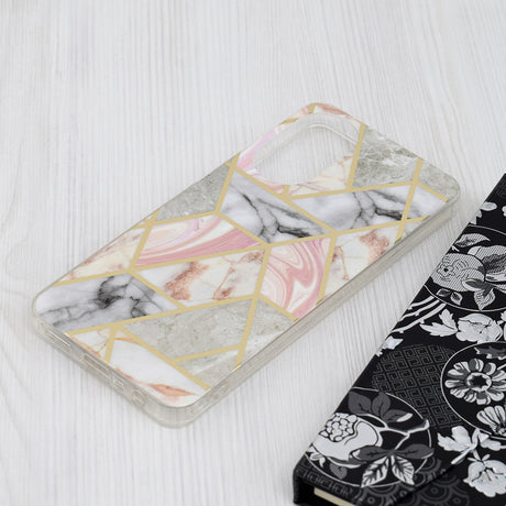 Husa de protectie Techsuit Marble Series compatibil cu Oppo A78 4G, Roz Hex