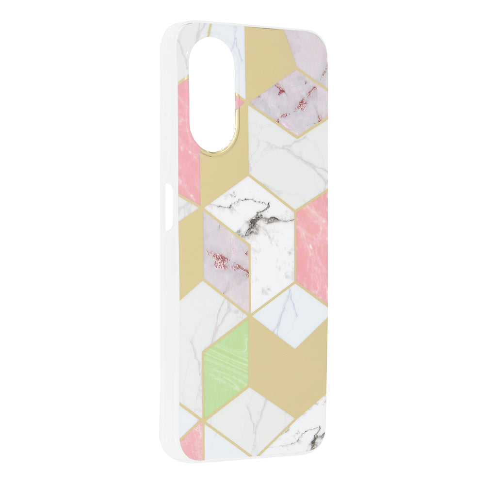 Husa de protectie Techsuit Marble Series compatibil cu Oppo A17, Mov Hex