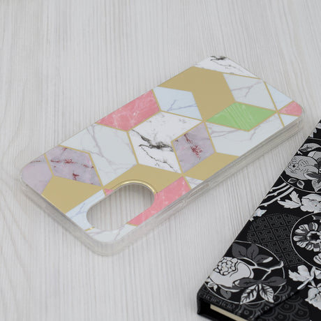 Husa de protectie Techsuit Marble Series compatibil cu Oppo A17, Mov Hex