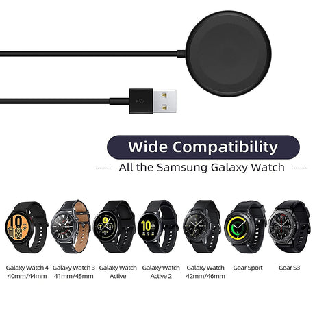 Incarcator Techsuit SmartWatch Wireless Charging Cable (TSC11), for Samsung Galaxy Watch 3/4/5/6/8/Ultra2, 2.5W, PC Case with Desk Holder, Negru