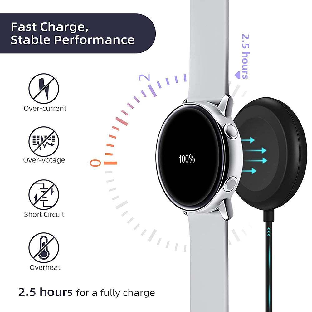 Incarcator Techsuit SmartWatch Wireless Charging Cable (TSC11), for Samsung Galaxy Watch 3/4/5/6/8/Ultra2, 2.5W, PC Case with Desk Holder, Negru