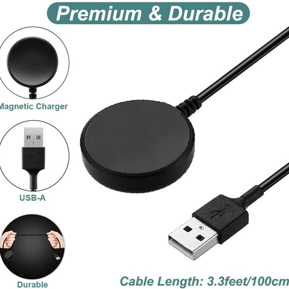 Incarcator Techsuit SmartWatch Wireless Charging Cable (TSC12), for Samsung Galaxy Watch 3/4/5/6, USB, 2.5W, with Desk Holder, Negru