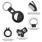 Suport Techsuit Secure Leather (SLH1), Apple AirTag Case, with Metal Ring, Negru