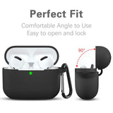 Casti Techsuit Silicone Case, for AirPods Pro 1 / 2, Smooth Ultrathin Material, Negru