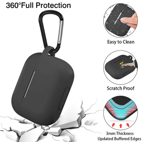 Casti Techsuit Silicone Case, for AirPods Pro 1 / 2, Smooth Ultrathin Material, Negru