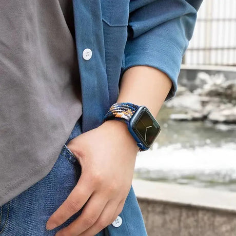Curea smartwatch Techsuit Watchband (W032) compatibil cu Apple Watch 1/2/3/4/5/6/7/8/9/10/11/SE/SE 2/SE 3/Ultra/2/3 (42/44/45/46/49mm), Atlantic Blue