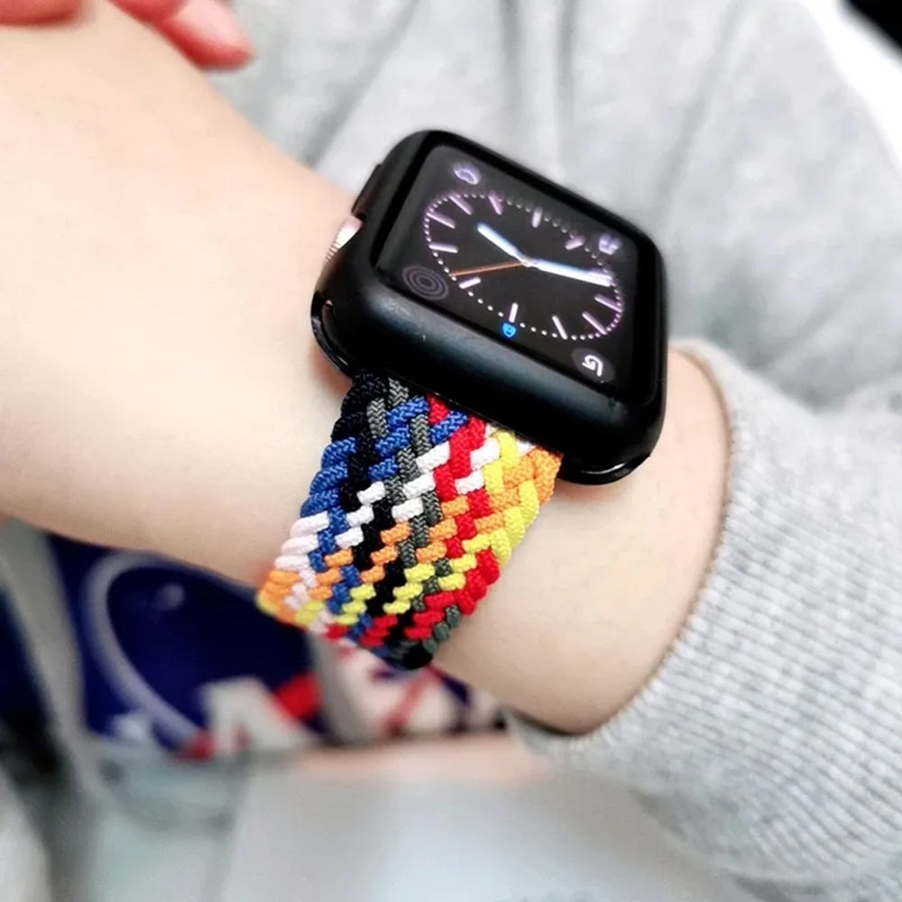 Curea smartwatch Techsuit Watchband (W032) compatibil cu Apple Watch 1/2/3/4/5/6/7/8/9/10/11/SE/SE 2/SE 3 (38/40/41/42mm), Heartbeat Purple