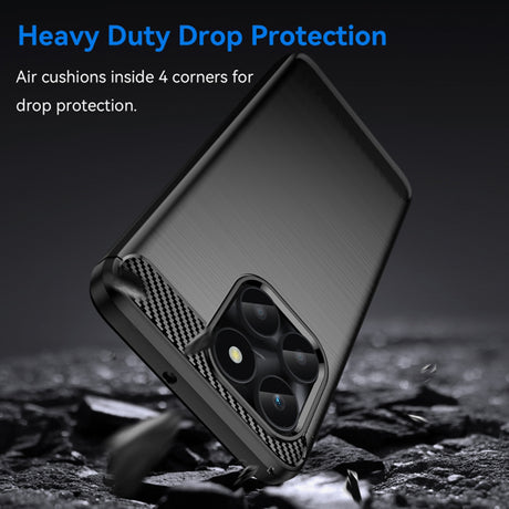 Husa de protectie Techsuit Carbon Silicone compatibil cu Honor X6a, Negru