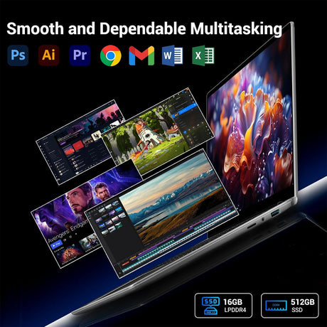 Notebook SADSYMB ‎XU-133E, 16GB, 512GB, 15.6 Inch display, N95 CPU (3.4GHz)