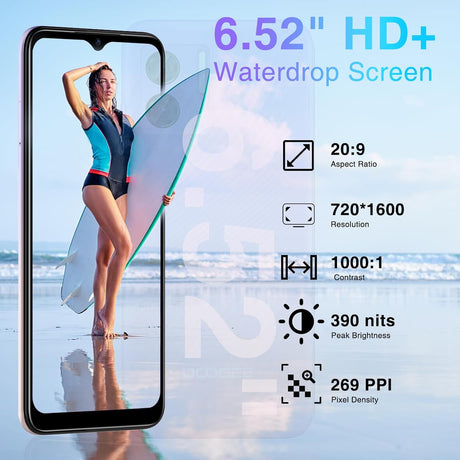 Doogee N50S, 4G, IPS 6.52" HD+, 8+7GB RAM, 128GB ROM, Android 13, Octa Core, 4200mAh, Dual SIM