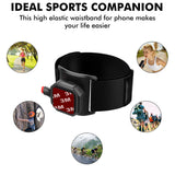 Techsuit Sports Armband with Phone Locker (TSA1), Velcro Mounting Strap, Quick Button Release, 3M Glue, max 6.8", Negru