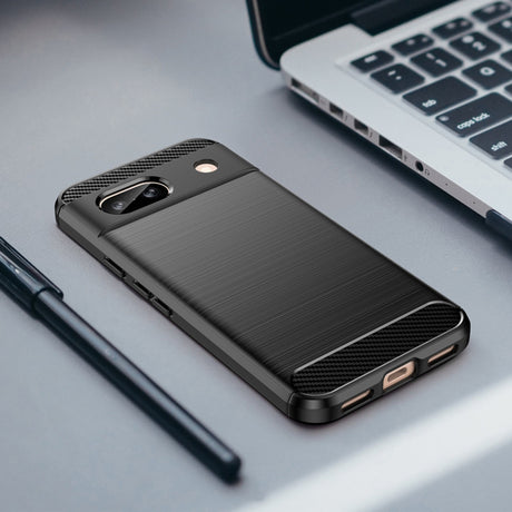Husa de protectie Techsuit Carbon Silicone compatibil cu Google Pixel 8a, Negru