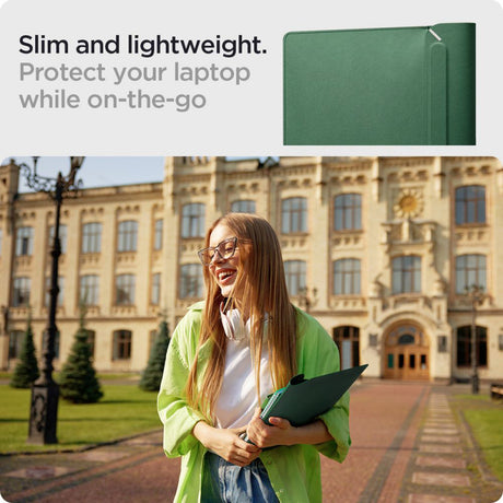 Geanta Spigen Valentinus Sleeve (AFA06420), for Laptop 15 - , Jeju Green