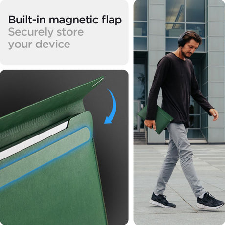 Geanta Spigen Valentinus Sleeve (AFA06420), for Laptop 15 - , Jeju Green