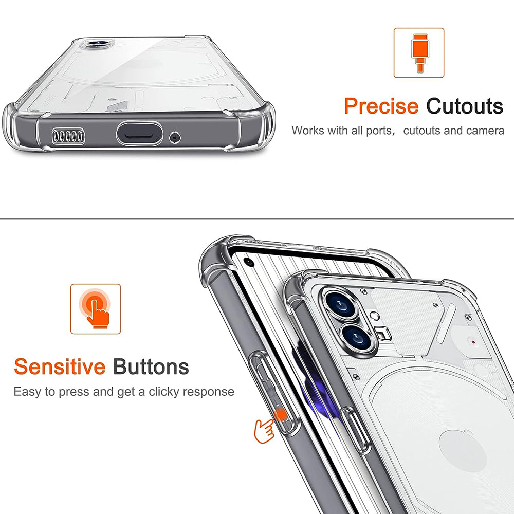 Husa de protectie Techsuit Shockproof Clear Silicone compatibil cu Nothing Phone (1), Transparent