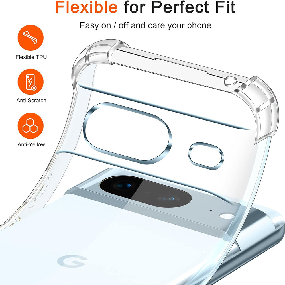 Husa de protectie Techsuit Shockproof Clear Silicone compatibil cu Google Pixel 8a, Transparent