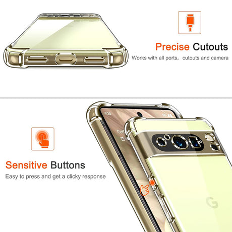 Husa de protectie Techsuit Shockproof Clear Silicone compatibil cu Google Pixel 8 Pro, Transparent