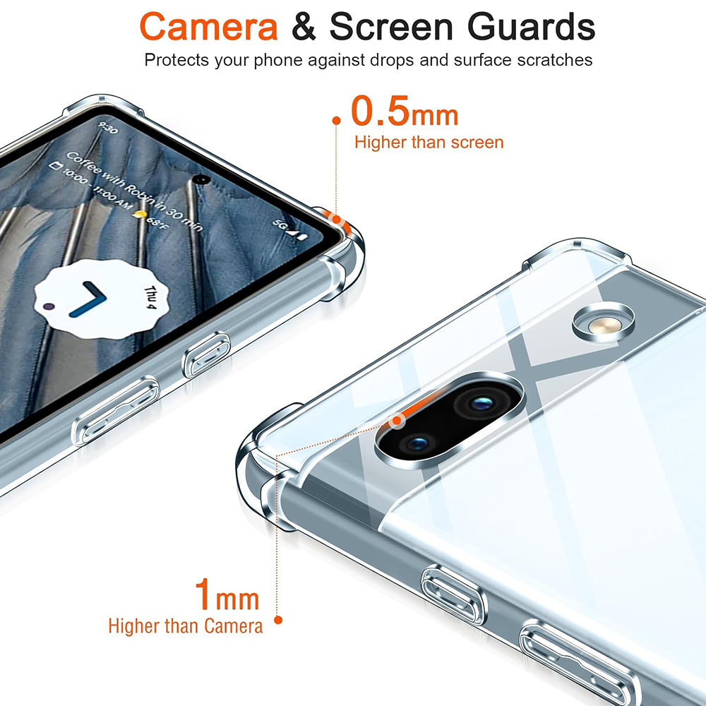 Husa de protectie Techsuit Shockproof Clear Silicone compatibil cu Google Pixel 7a, Transparent